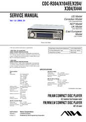Sony CDC-X30 Service Manual