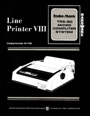 Radio Shack Line Printer VIII Hardware Manual