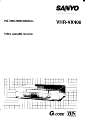 Sanyo VHR-VX400 Instruction Manual