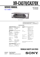 Sony XR-CA370 Service Manual