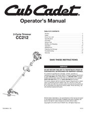 Cub Cadet CC212 Operator's Manual