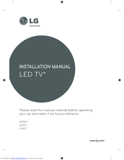 Lg LW76 Series Installation Manual