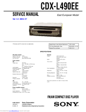 Sony CDX-L490EE Service Manual