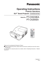 panasonic PT-CW230EA Operating Instructions Manual