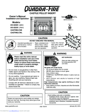 Quadra-Fire Castile Insert Pellet 810-02901 (MBK) Owner's Manual Installation And Operation