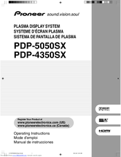 Pioneer PDP5050SX Operating Instructions Manual