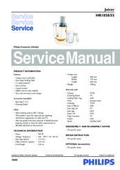 Philips HR1858/55 Service Manual