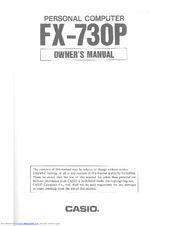 Casio FX-730P Owner's Manual