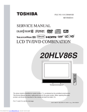 Toshiba 20HLV86S Service Manual