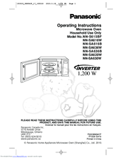 Panasonic NN-SA620W Operating Instructions Manual