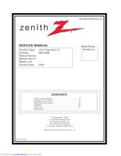 Zenith M52W56LCD Service Manual