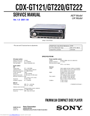 Sony CDX-GT121 Service Manual