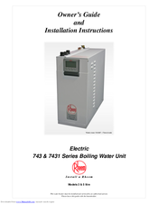 Rheem 7431 Series Owner's Manual And Installation Instructions