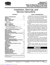 Carrier Aquazone 50PSW025 Installation, Start-Up And Service Instructions Manual