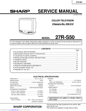 Sharp 27R-S50 Service Manual