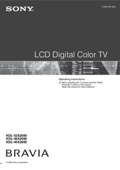 Sony Bravia KDL-52X2000 Operating Instructions Manual