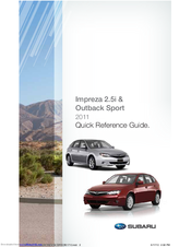 Subaru 2011 Outback Sport Quick Reference Manual