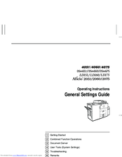 Ricoh Aficio 2075 Operating Instructions Manual