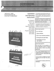 Superior GHC-5000L Installation And Operating Instructions Manual