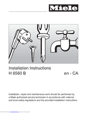 Miele H 6560 B Installation Instructions Manual