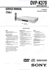 Sony DVP-K370 Service Manual