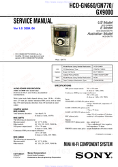 Sony HCD-GX9000 Service Manual