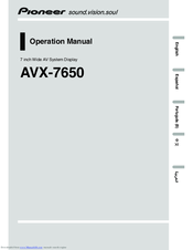Pioneer AVX-7650 Operation Manual