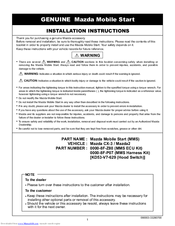 Mazda 0000-8F-Z80 Installation Instructions Manual