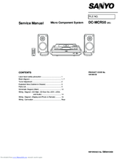Sanyo DC-MCR50 Service Manual