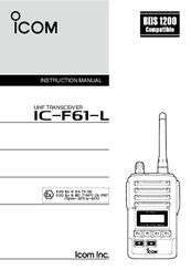 Icom IC-F61-L Instruction Manual