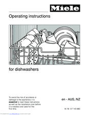 Miele g1022scu Operating Instructions Manual
