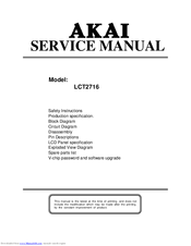 Akai LCT2716 Service Manual