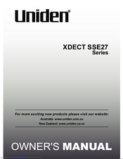 Uniden XDECT SSE27 series Owner's Manual