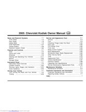 Chevrolet KODIAK 2005 Owner's Manual