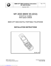 BMW CPT 9000 Installation Instructions Manual