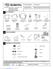 Subaru H011SAJ400 Installation Instructions Manual