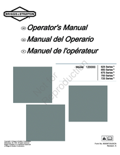 Briggs & Stratton 120000 625 Series Operator's Manual