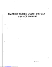 Tatung Decca CM-1380F Series Service Manual