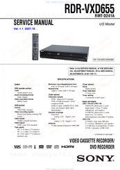 Sony RDR VXD655 - DVDr/ VCR Combo Service Manual