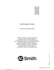 A.O. Smith COF 245 Installation, User And Service Manual