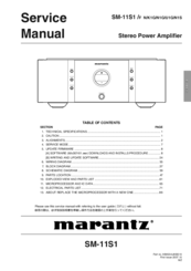Marantz SM-11S1 Service Manual