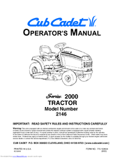 Cub Cadet 2146 Operator's Manual