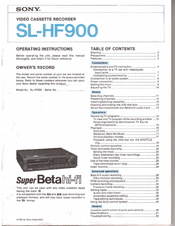 Sony SL-HF600 Owner's Manual
