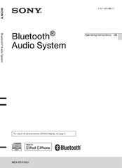 Sony MEX-BT4150U Operating Instructions Manual