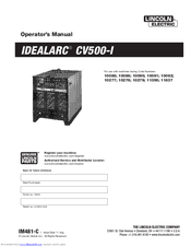 Lincoln Electric IDEALARC CV500-I Operator's Manual