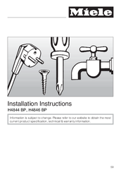 Miele H 4844 BP Installation Instructions Manual