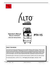Alto PTV-15 Operator's Manual