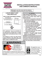 Empire Comfort Systems DVLT42FP92P-2 Installation Instructions And Owner's Manual