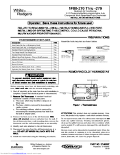 White Rodgers 1F88-270 Installation Instructions Manual