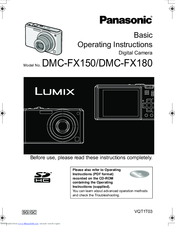 Panasonic Lumix DMC-FX180 Basic Operating Instructions Manual